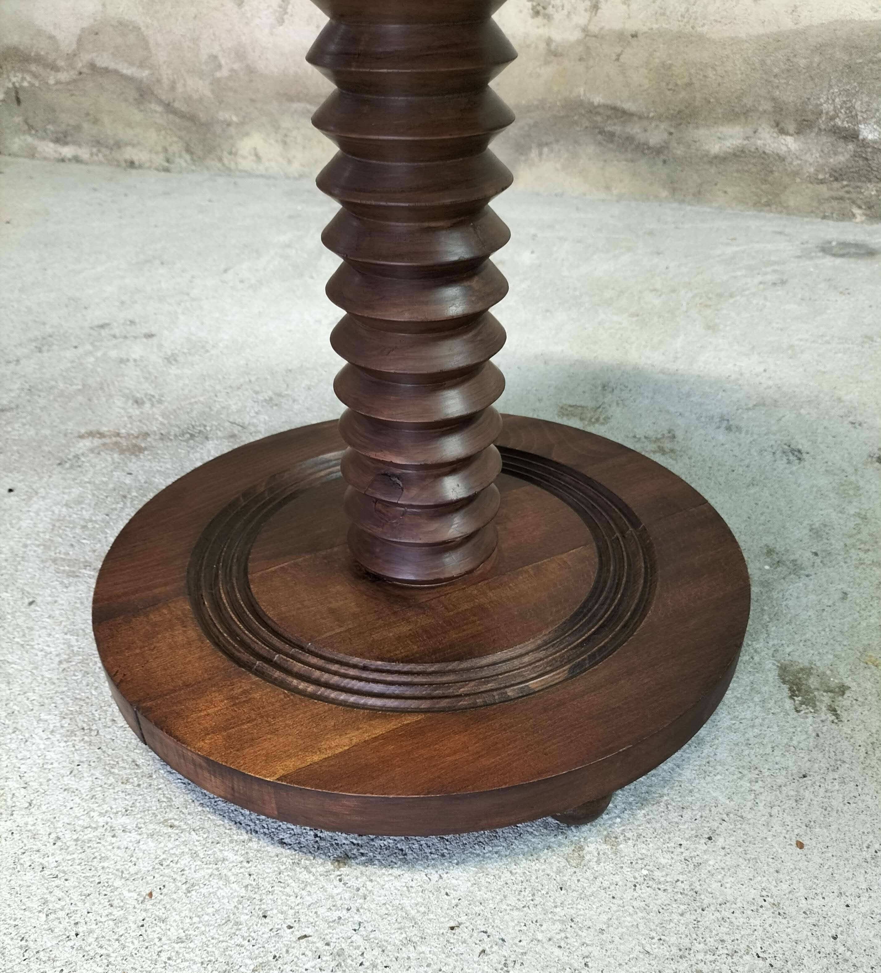 Turned wooden pedestal table