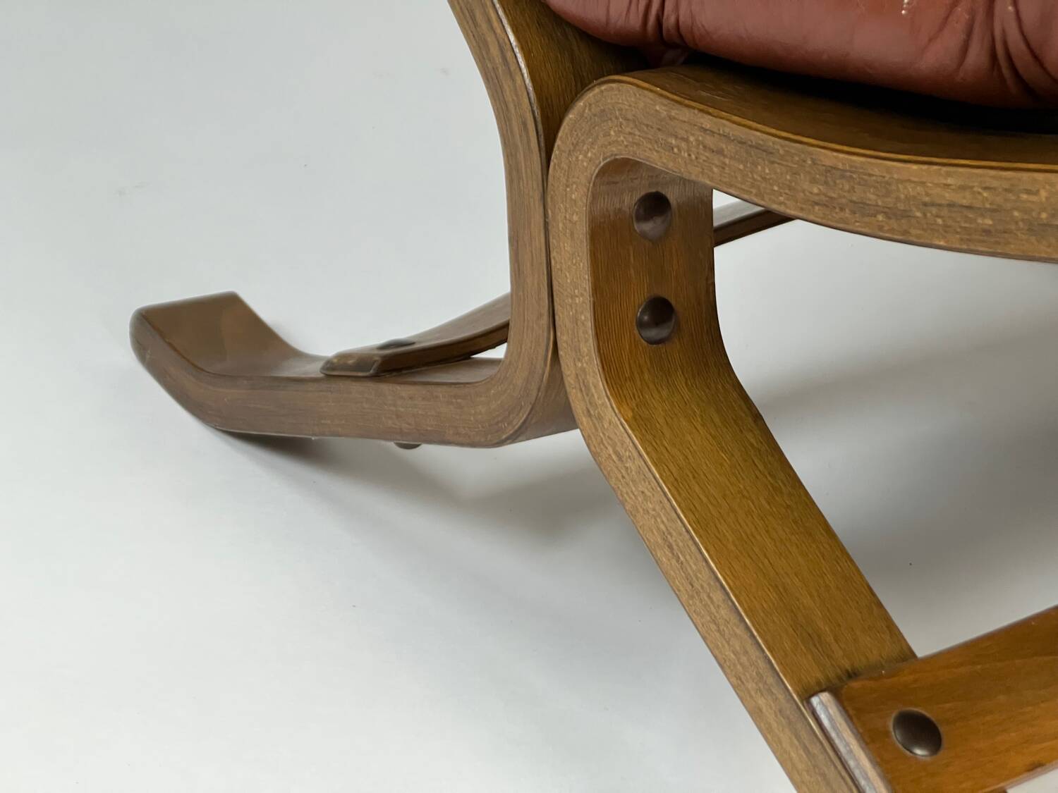 Vintage armchair easy chair leather 70s in the style of Ingmar Relling