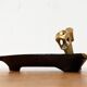 German brass ashtray with cigar cutter, 1950s.