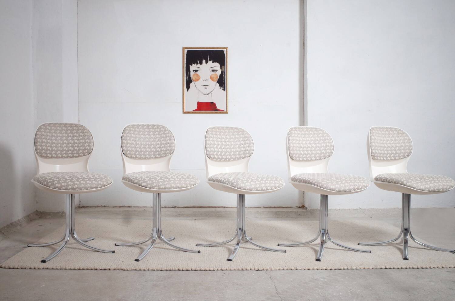 5 x chaises Giroflex 7105 Space Age