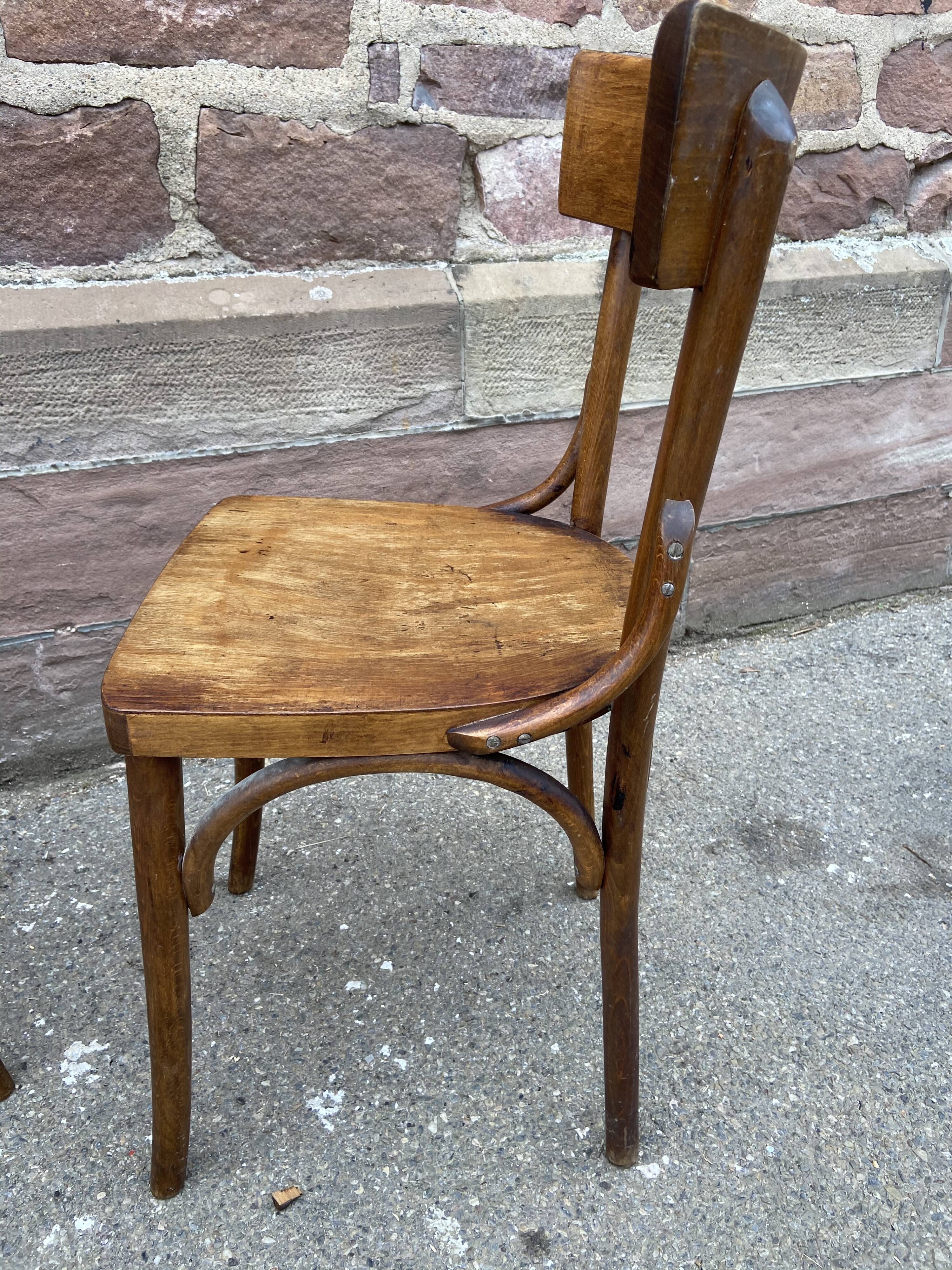 2 Chairs bistro curved wooden Baumann French bistro chair