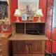 Ercol English wooden secretary, on wheels – 1970s.