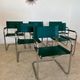 Set of 6 tubular chairs Bauhaus style design 80s/90s green