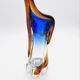 Large stretched glass sculpture vase from Bohemia – Cobalt blue, Amber