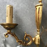 Paire d'applique Louis XVI bronze avec pampilles