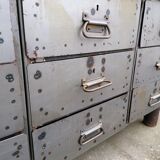 Antique workshop workbench, vintage, metal and wood