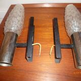 Lot 2 wall lights chrome glass 1960
