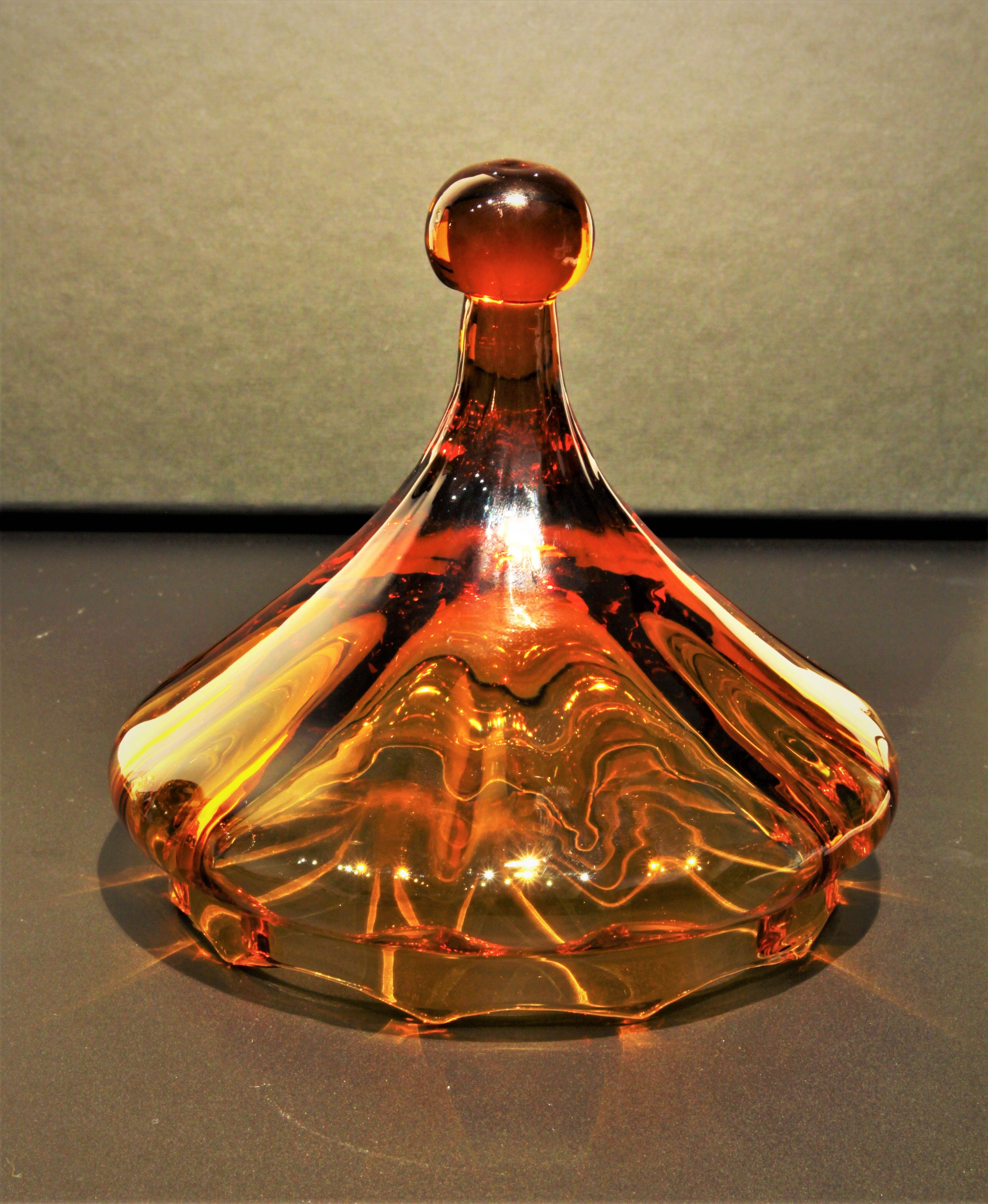 Large orange Bohemian crystal candy maker