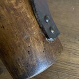 Mountain pitcher in monoxile wood and leather folk art