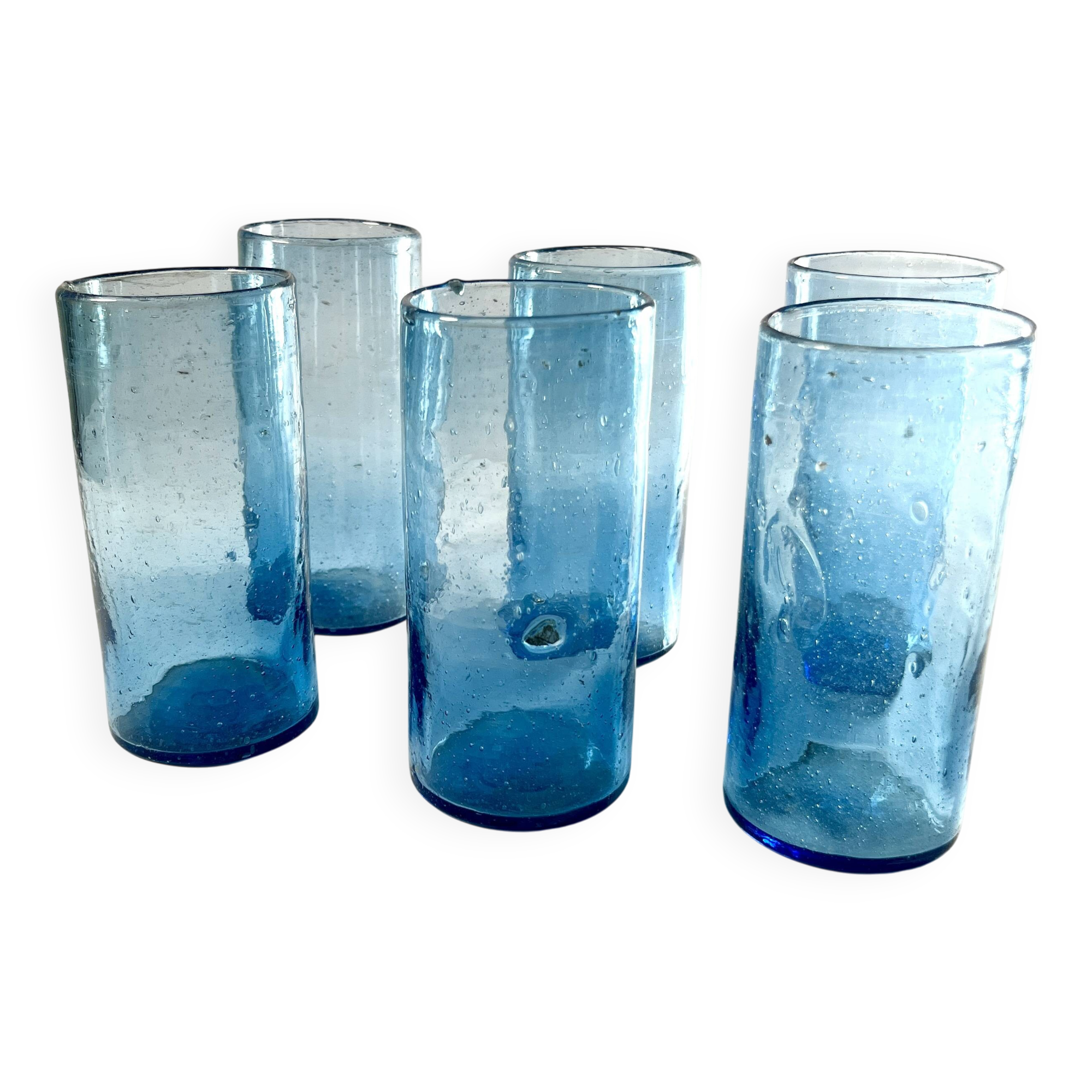 Verres à eau verre bleu