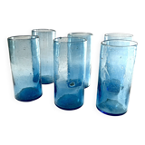 Verres à eau verre bleu