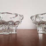 Set of 2 glass candle holders