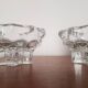 Lot de 2 bougeoirs en verre