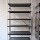 90s chrome metal bookcase shelf