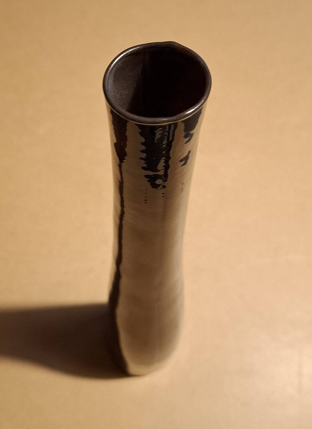 Hand-blown tilted vase