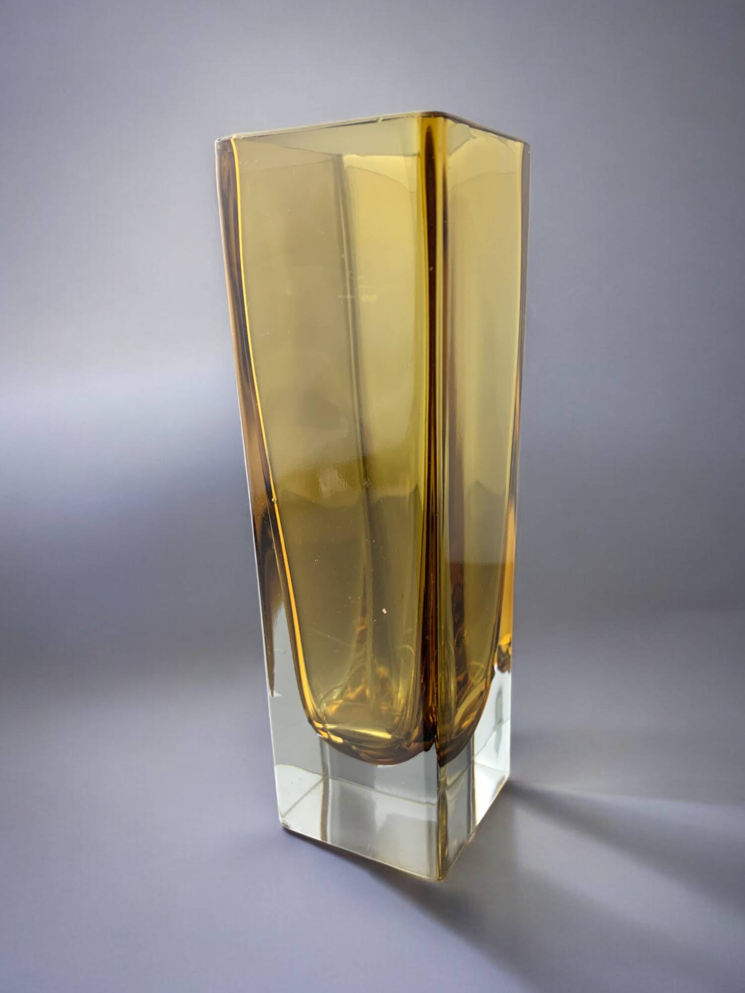 Yellow Sommerso vase, Murano glass, Italy, 1970