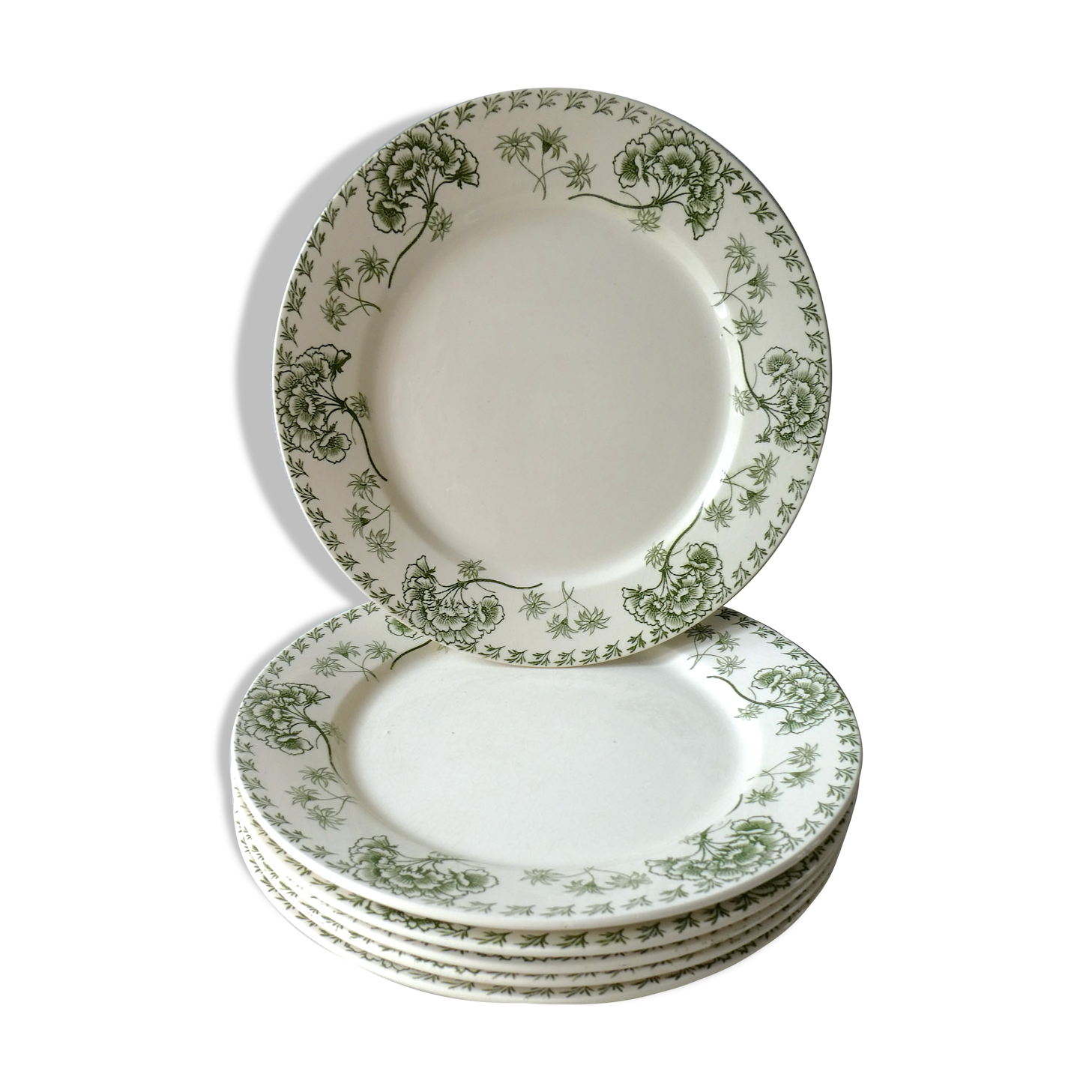Set of 6 flat plates Sarreguemines