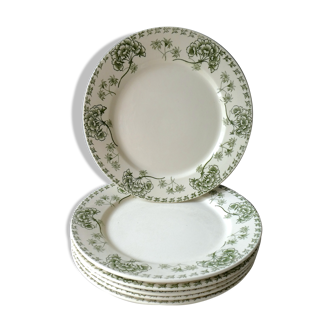 Set of 6 flat plates Sarreguemines