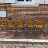 6 vintage school chairs