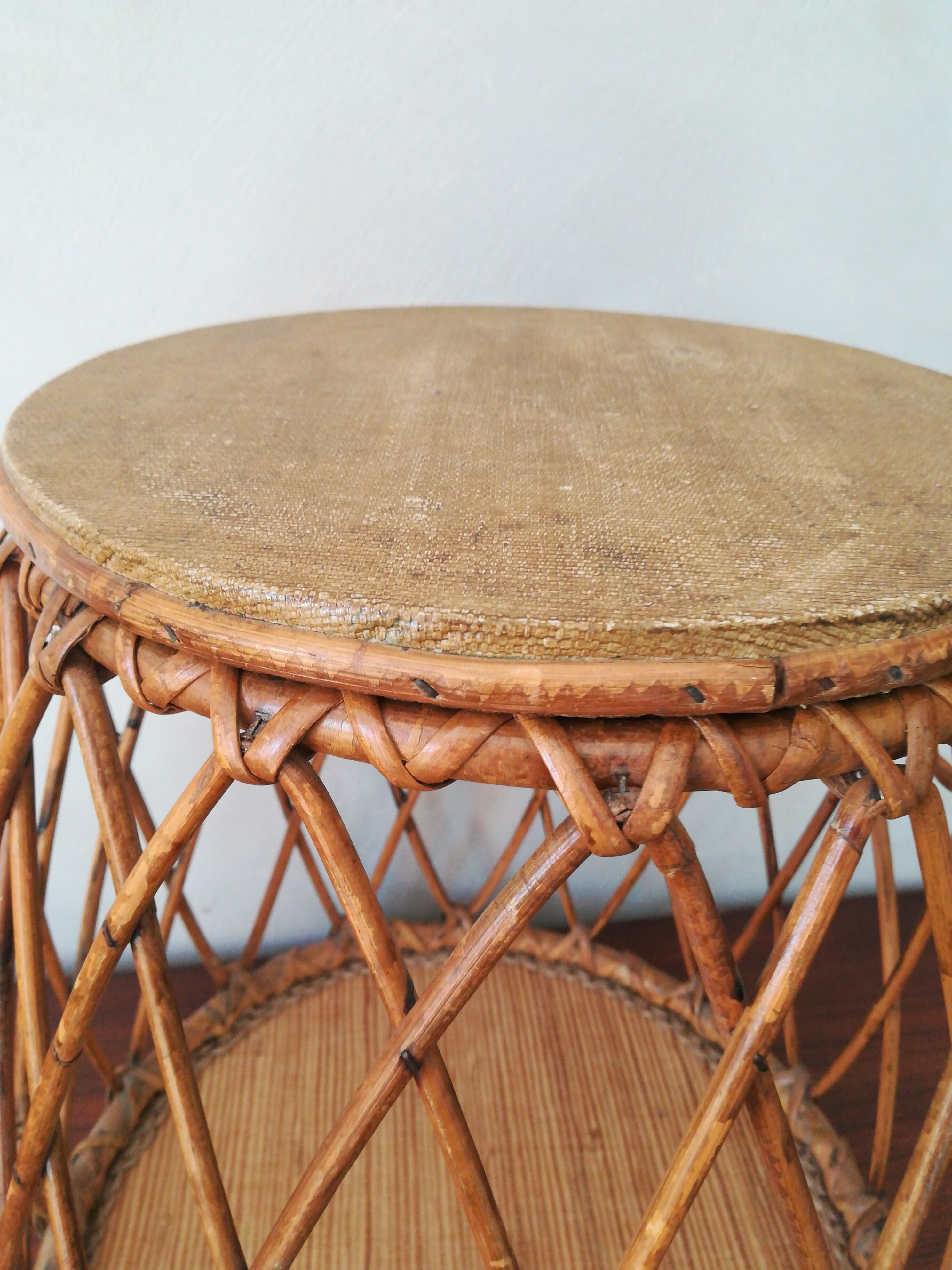 Rattan side table