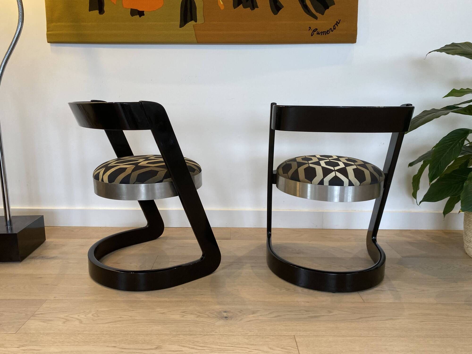 Pair of chairs by Willy Rizzo for Mario Sabot. Italy 1960