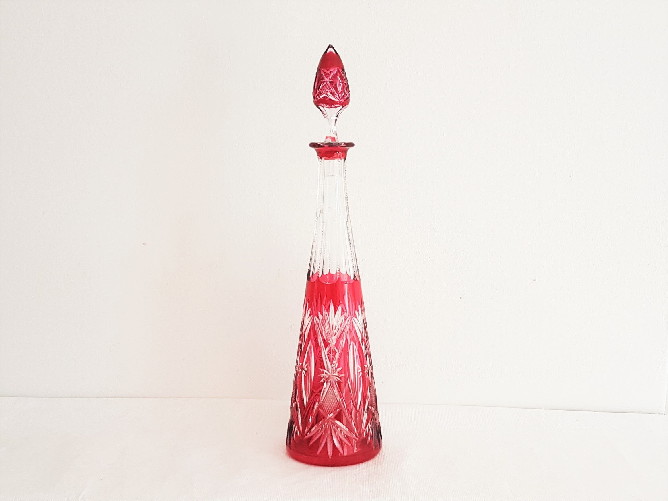 Val Saint Lambert ruby-coloured carafe