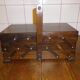 Wooden sewing box to lay from the 1960s/70s