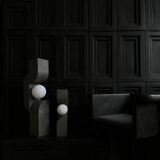 Table lamp, large model - dark gray, ceramic, contemporary work.