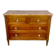 Commode de style Louis XVI, 4 tiroirs, marbre rose
