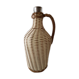 Vintage glass and wicker bottle