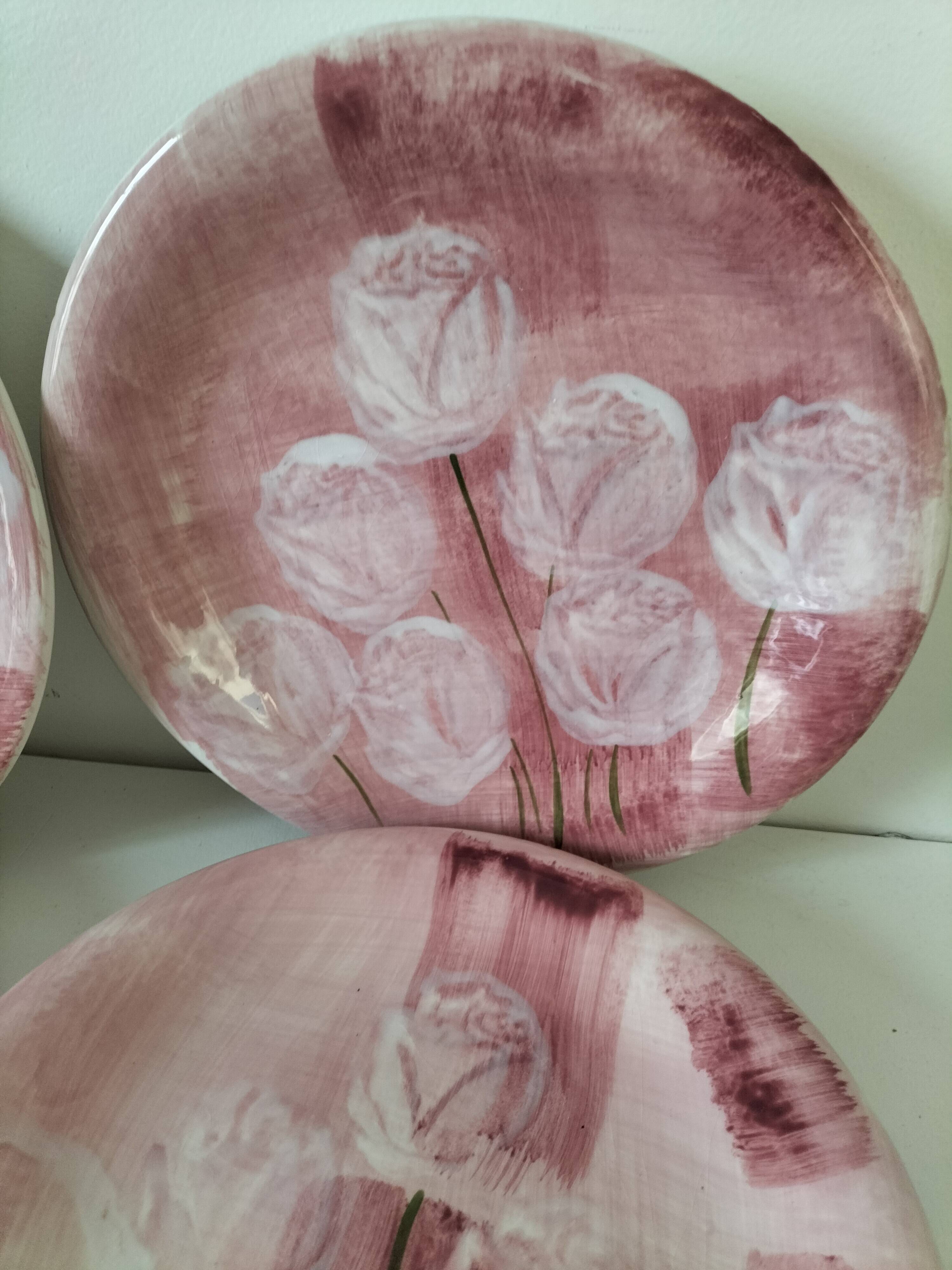 6 Italian plates CAPA San Polo hand-painted from the 1970s.