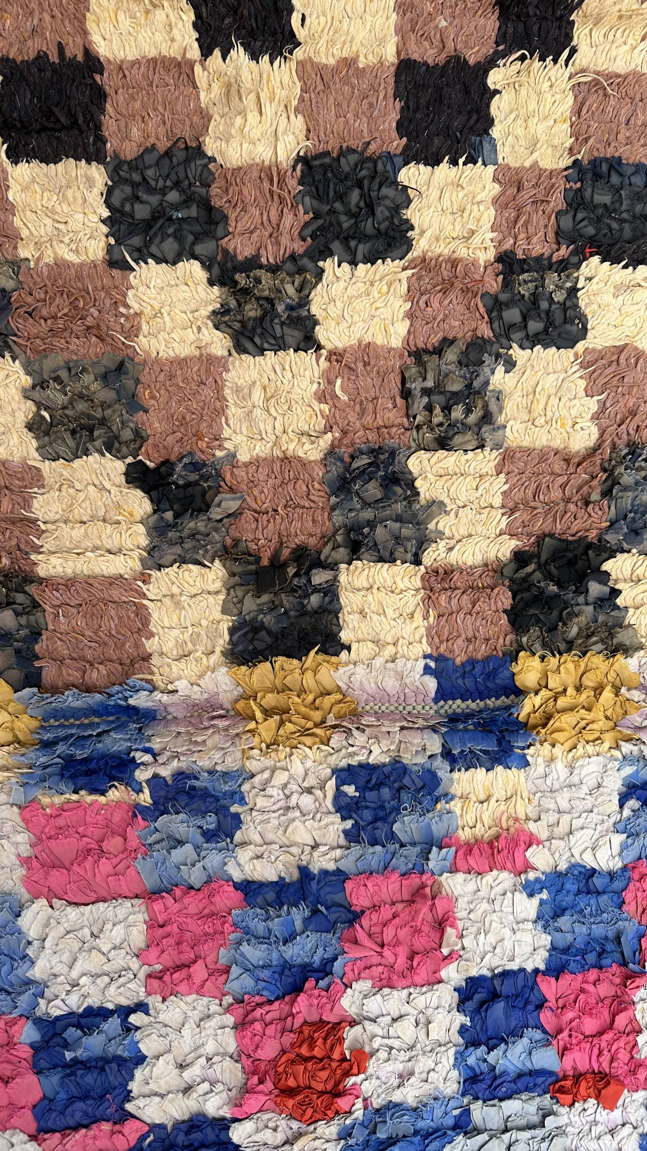 Colorful Boucherouite Berber rug - 93 x 134 cm