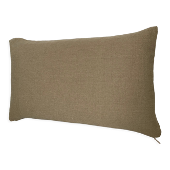 Plain beige linen cushion