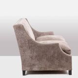 Rectangular sofa in gray velvet. 1990s. LS60311509A