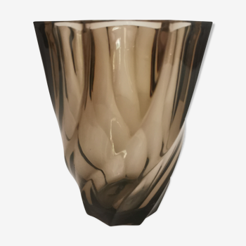 Smoked glass vase  seventies