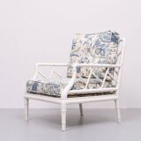 Faux Bamboo Chippendale lounge chair. 1970s France