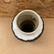 Ancien vase spara céramique blanche & marron vintage
