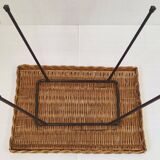 Vintage 1950s rattan side table