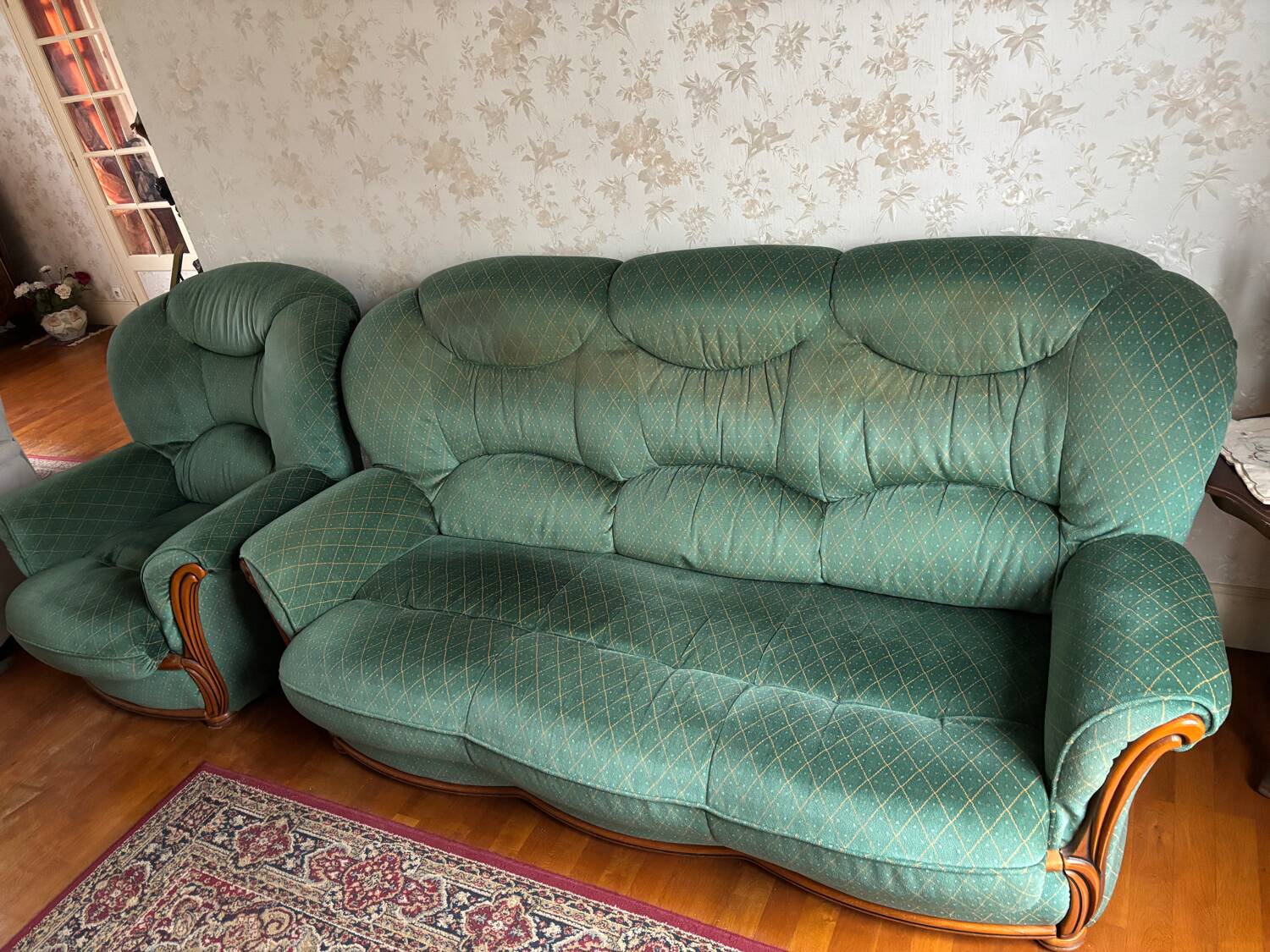 Convertible sofa with an armchair