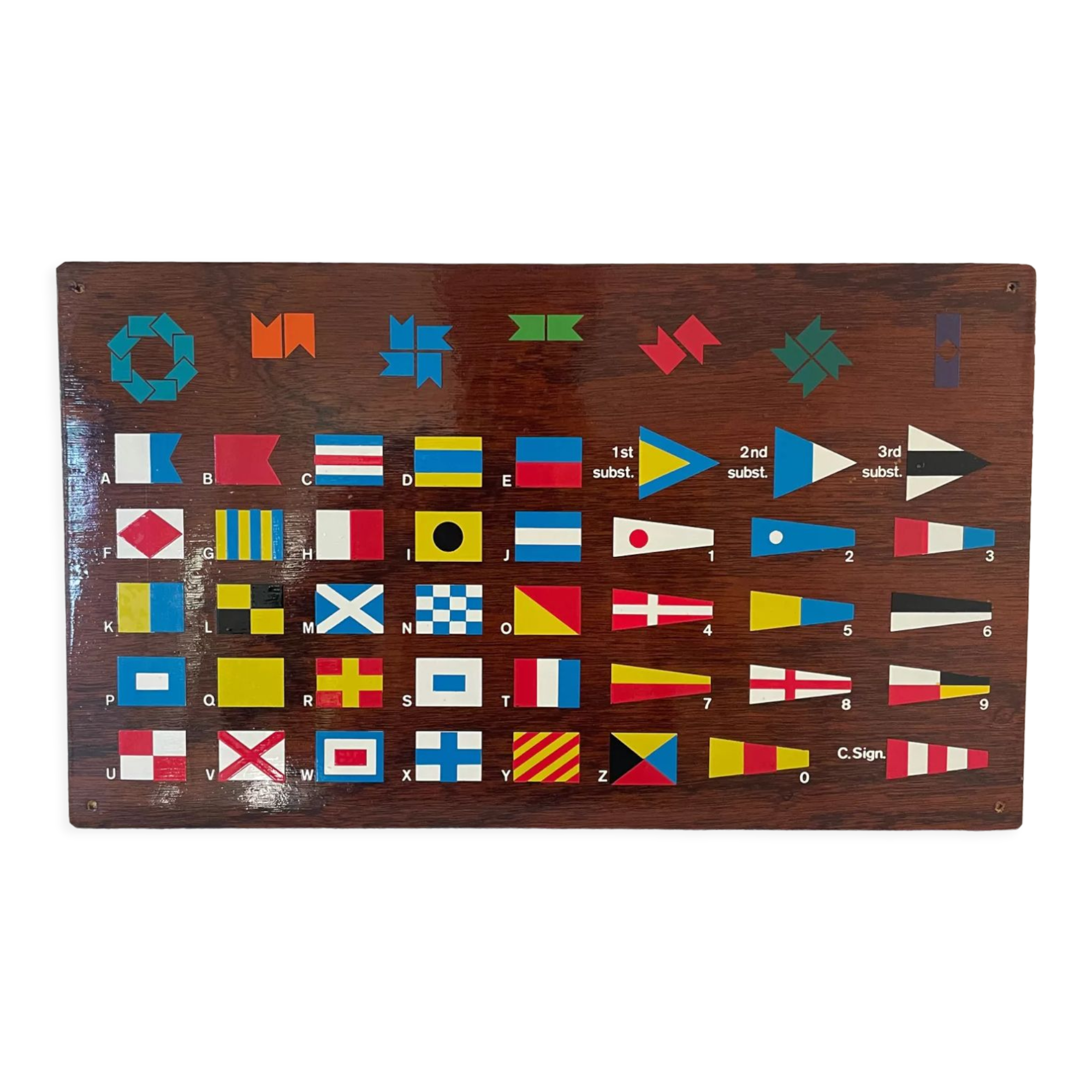 Wooden plaque international flag code