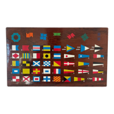 Plaque en bois code du drapeau international en acajou nautique