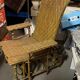 Ancienne chaise longue fauteuil en rotin osier de jardin