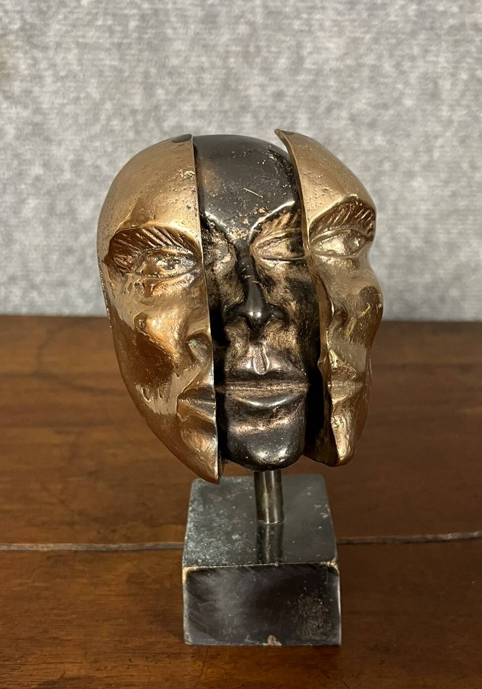 Yves Lohe: double patina bronze sculpture circa 1970