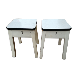 Pair of stools chest in formica
