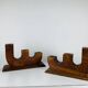 Pair of brutalist wooden candlesticks, 1960s