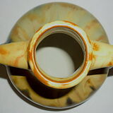 Vase with enamelled polychrome sandstone vase with crystallization glaze