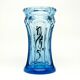 Art Deco vase, blue crystal, designed by K. Palda, Czechoslovakia, 1930s