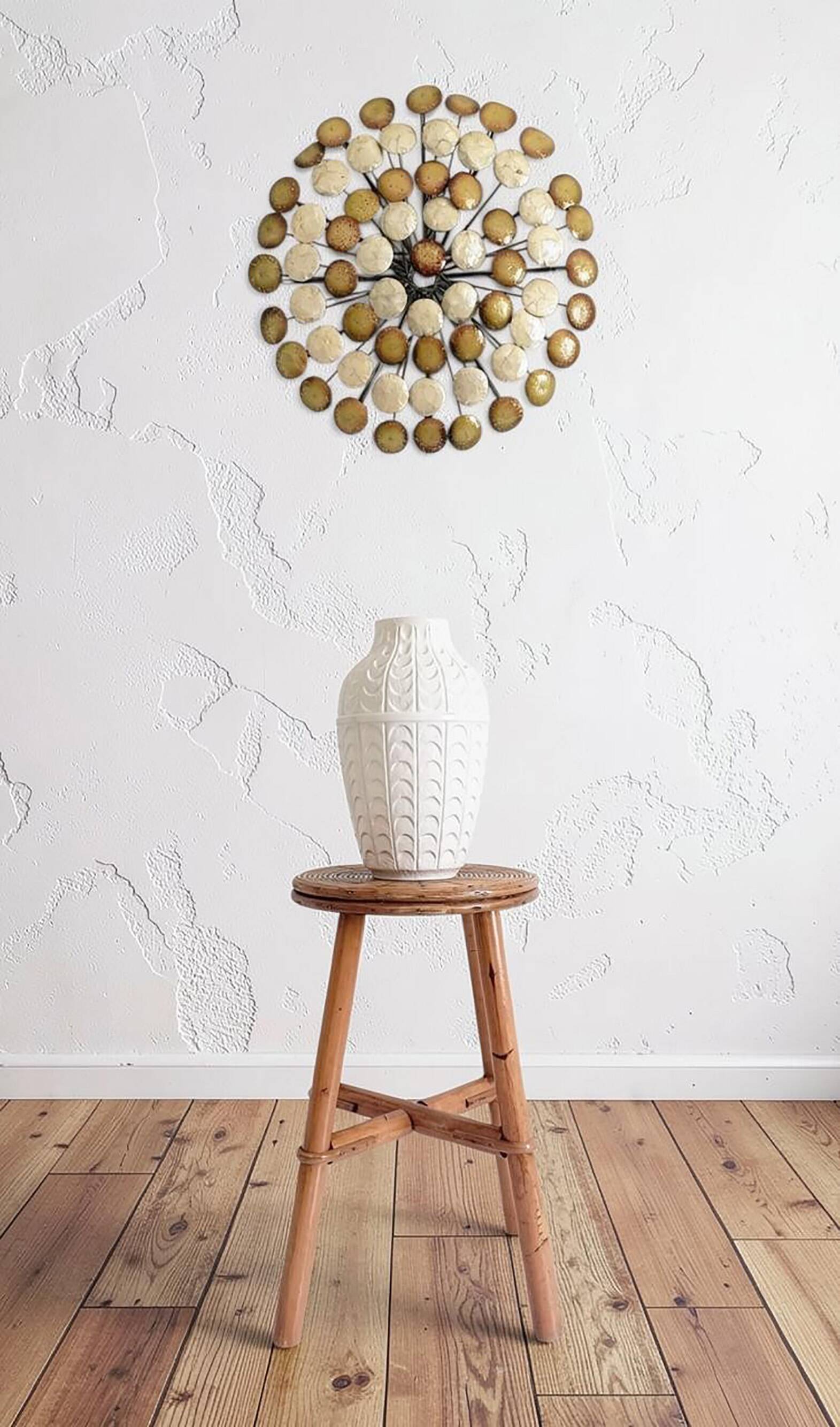 Vintage Rattan and Bamboo Accent Side Table / Stool, Spain, 1970s