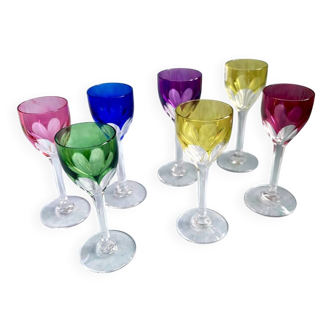 Set of 7 Baccarat crystal glasses Model Genova