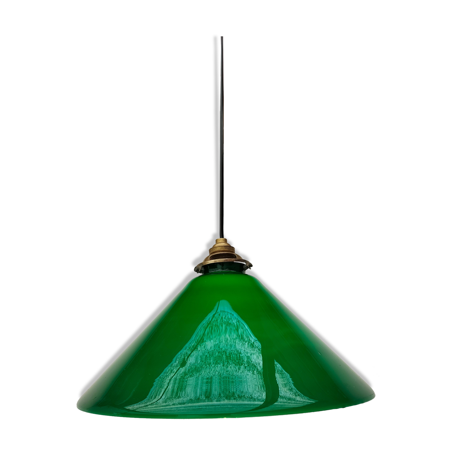 Old green opaline lamp